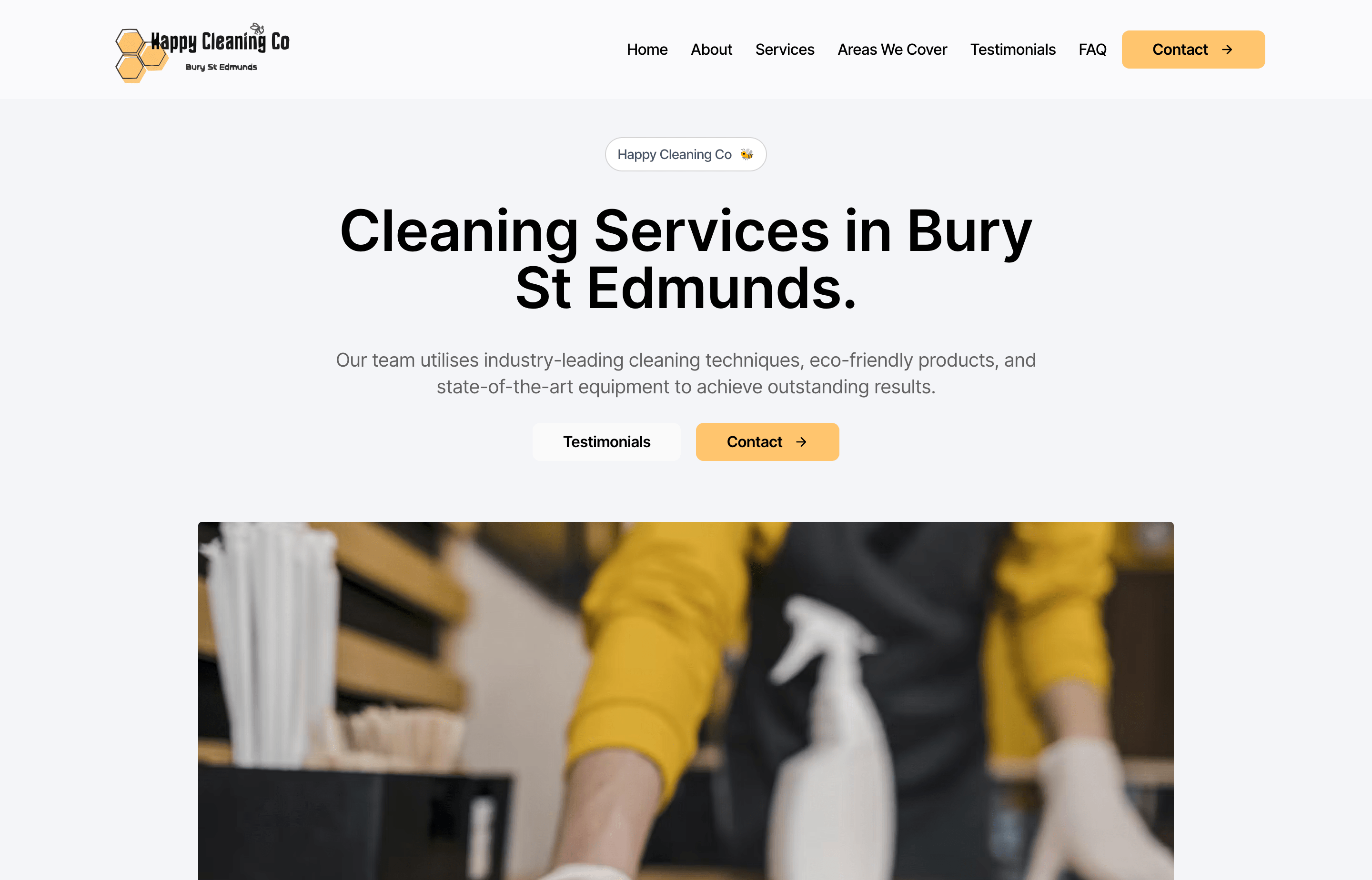 Happy Cleaning Co Landing Page